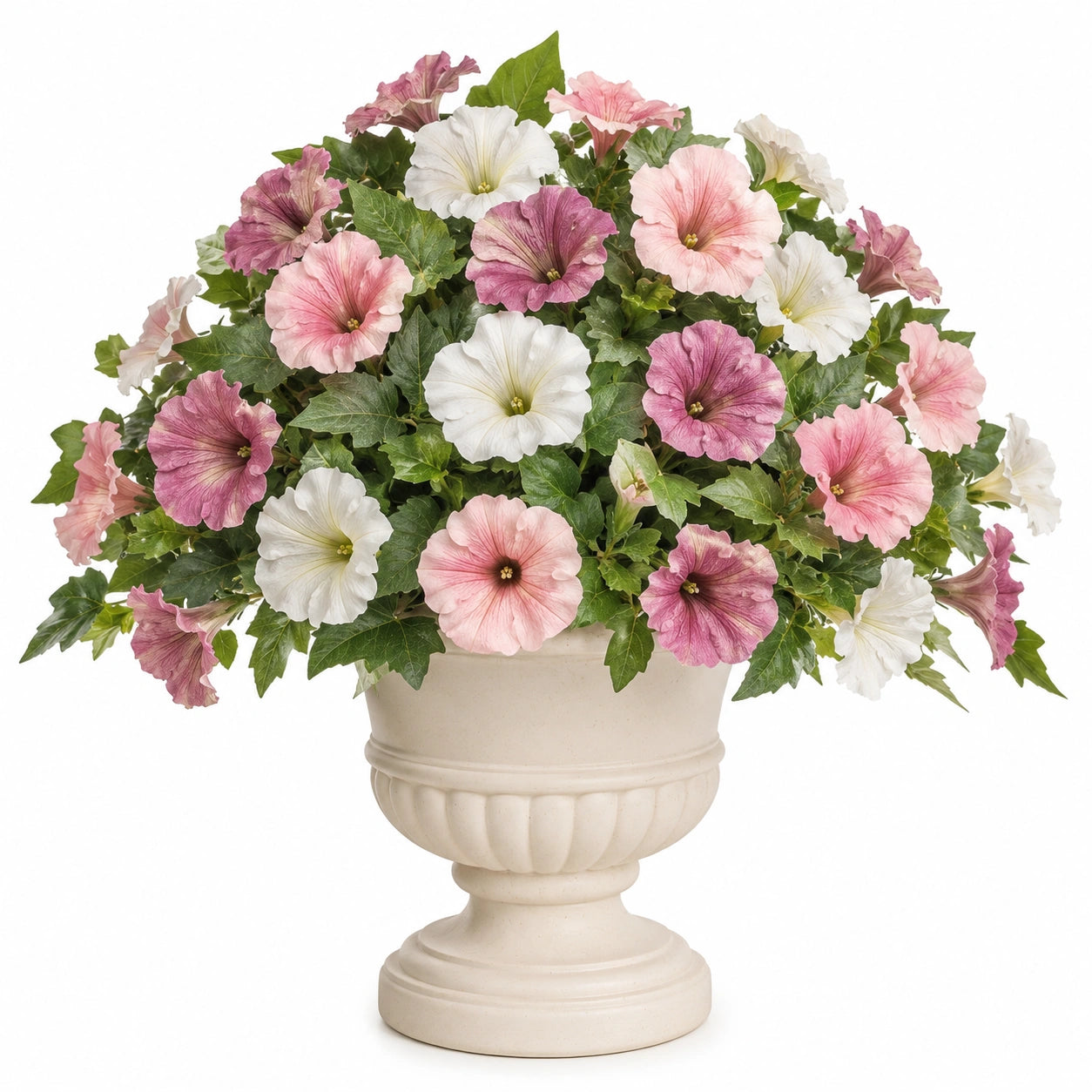 Fleurs artificielles en pot avec pétunias multicolores pour décoration 40 cm