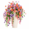 Arrangement Floral Artificiel avec Vase – Couleurs Dégradées
