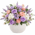 Bouquet de fleurs artificielles avec roses lavande et pivoines roses
