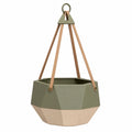 Pot de Fleurs Suspendu Géométrique Vert et Beige 30 cm