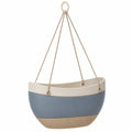 Jardinière Suspendue en Céramique Bleu et Beige