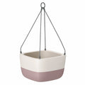 Pot de Fleurs Suspendu Bicolore Blanc et Rose