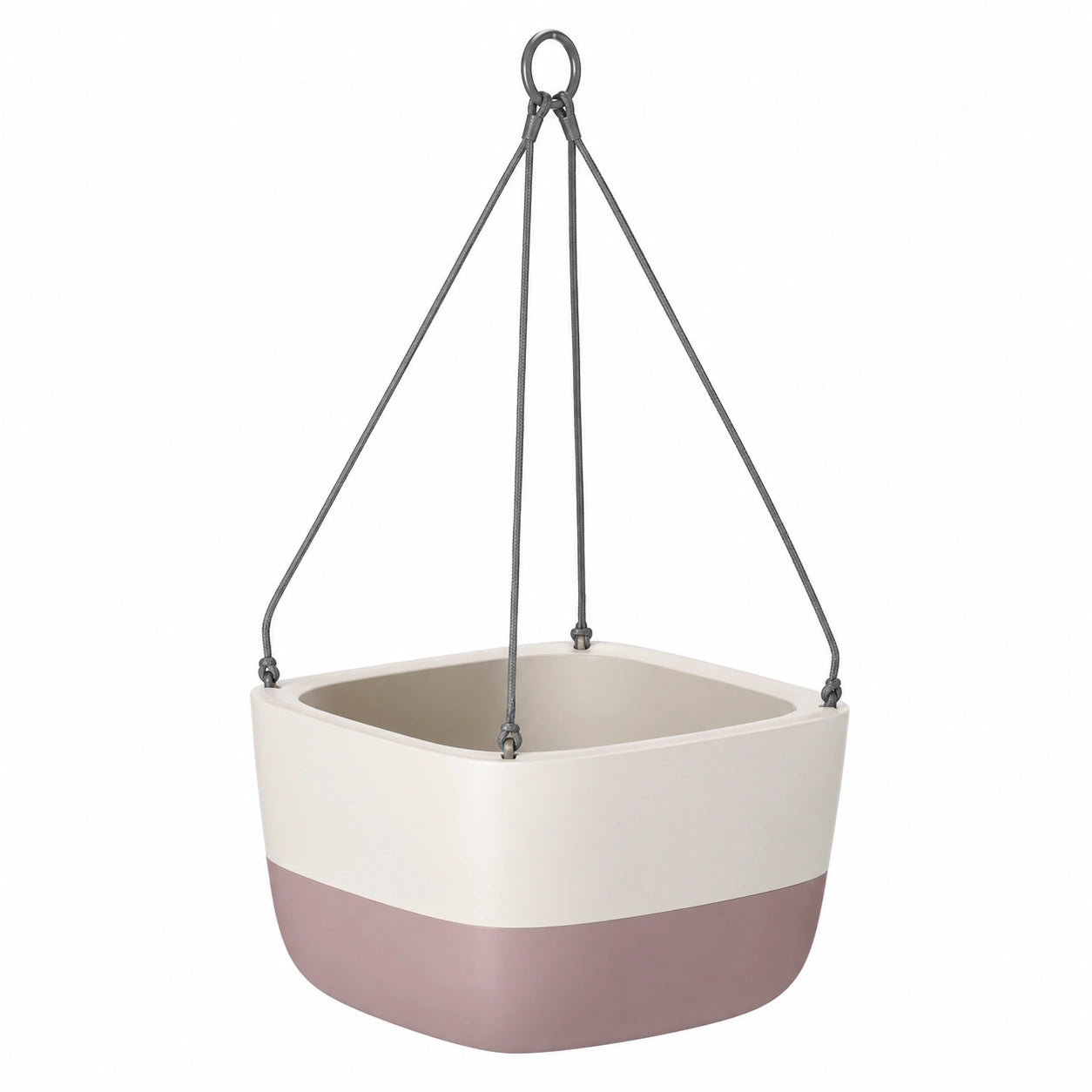 Pot de Fleurs Suspendu Bicolore Blanc et Rose