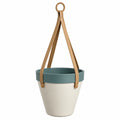 Pot de Fleurs Suspendu en Bleu, Beige et Marron
