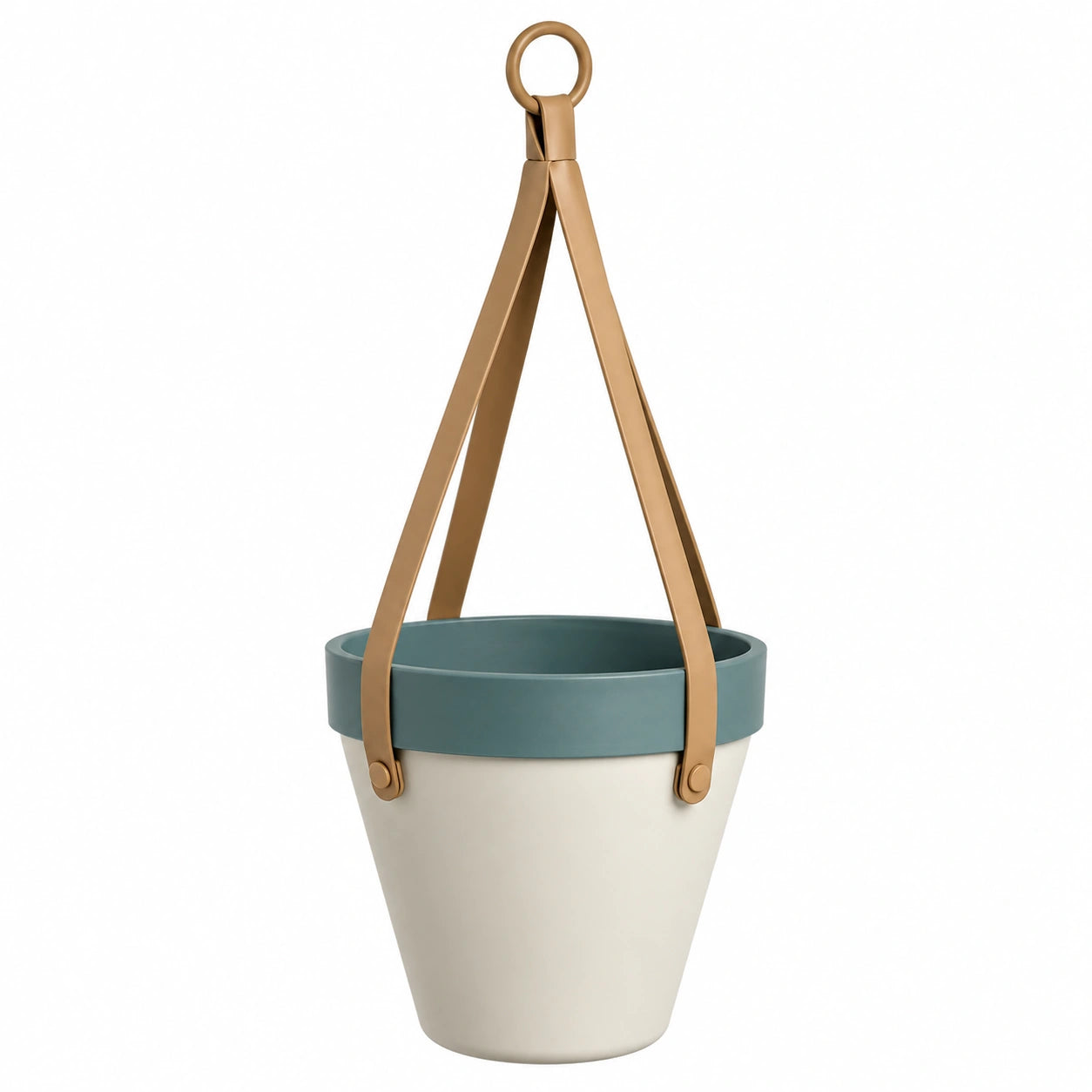 Pot de Fleurs Suspendu en Bleu, Beige et Marron