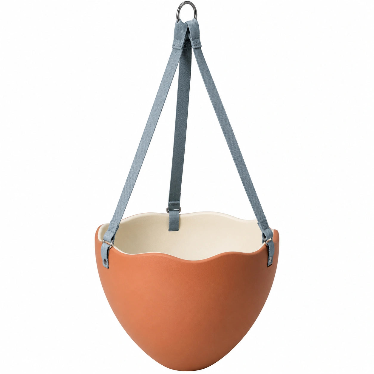 Pot de Fleurs Suspendu en Céramique Ø30 cm Marron/Blanc