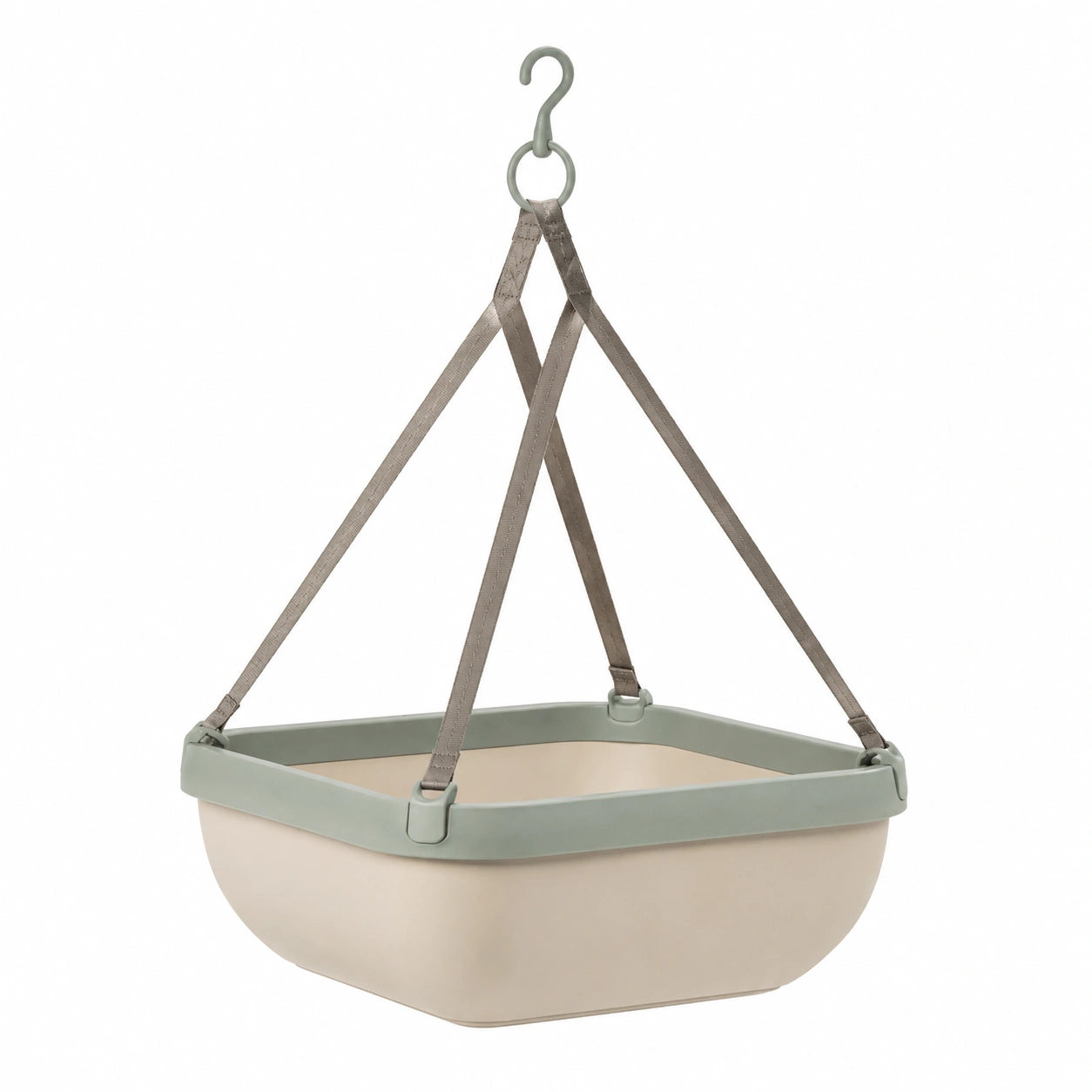 Jardinière suspendue rectangulaire pour intérieur et extérieur 35x35cm beige et vert
