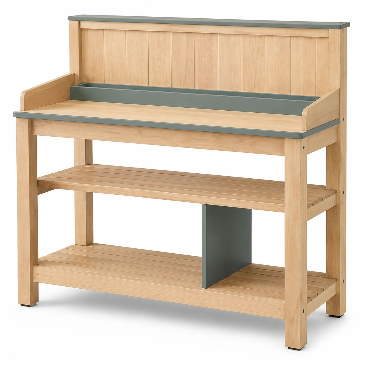 Table de jardinage en bois avec étagères Naturel et Gris 120x45x100cm