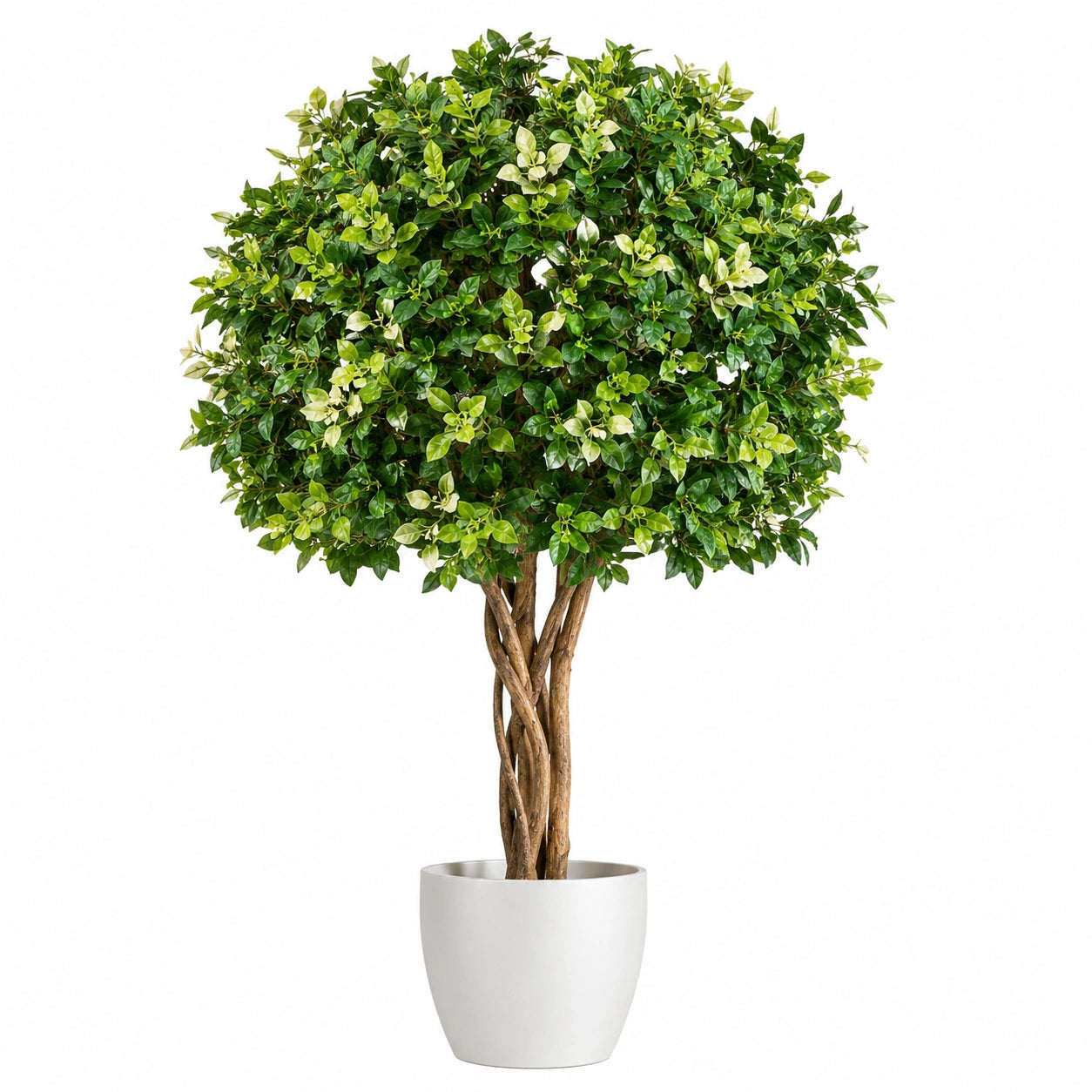 Arbre Artificiel 150 cm Feuillage Vert en Pot Blanc