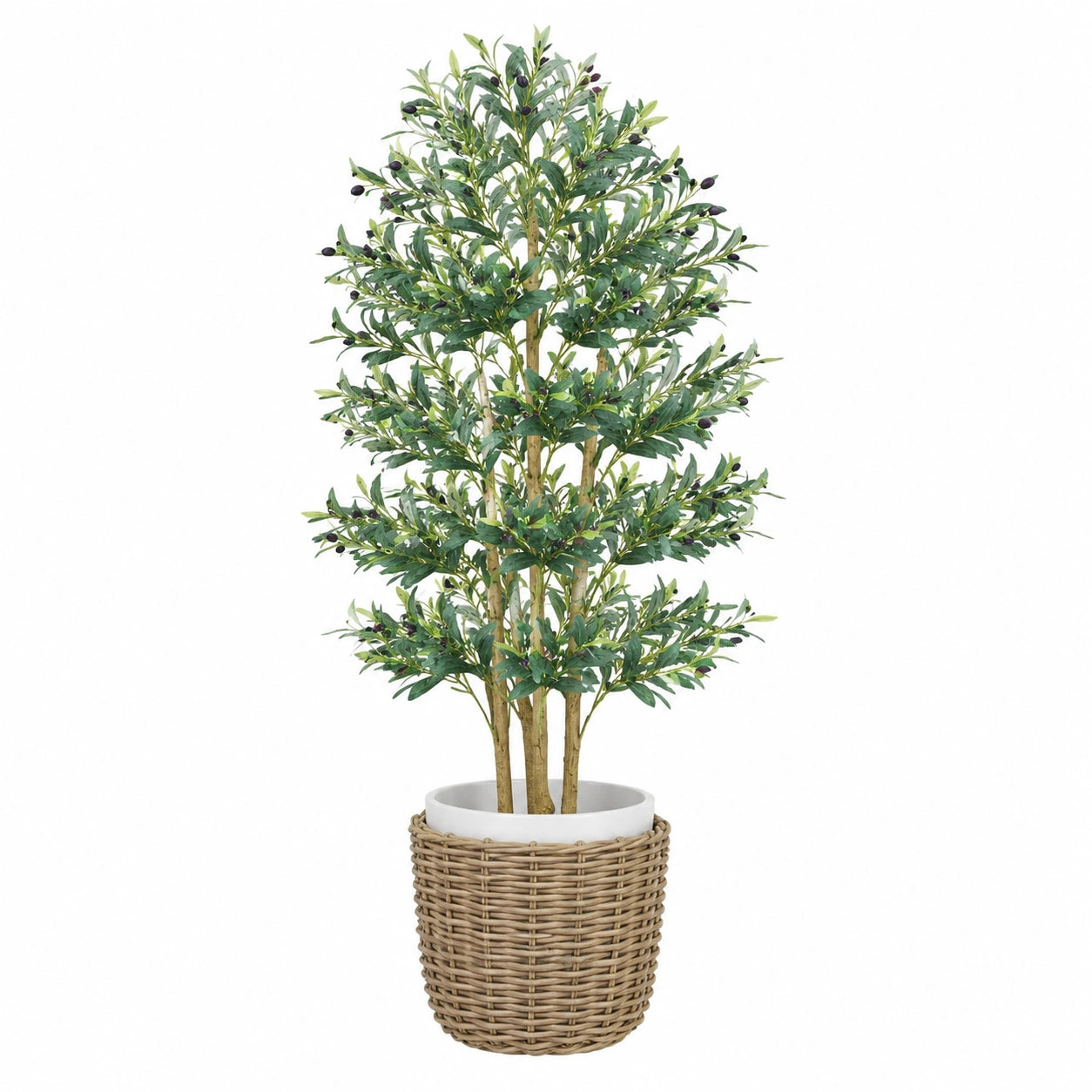 Olivier artificiel avec pot en osier 150 cm