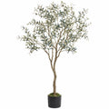 Arbre d'olivier artificiel 180 cm, pot noir