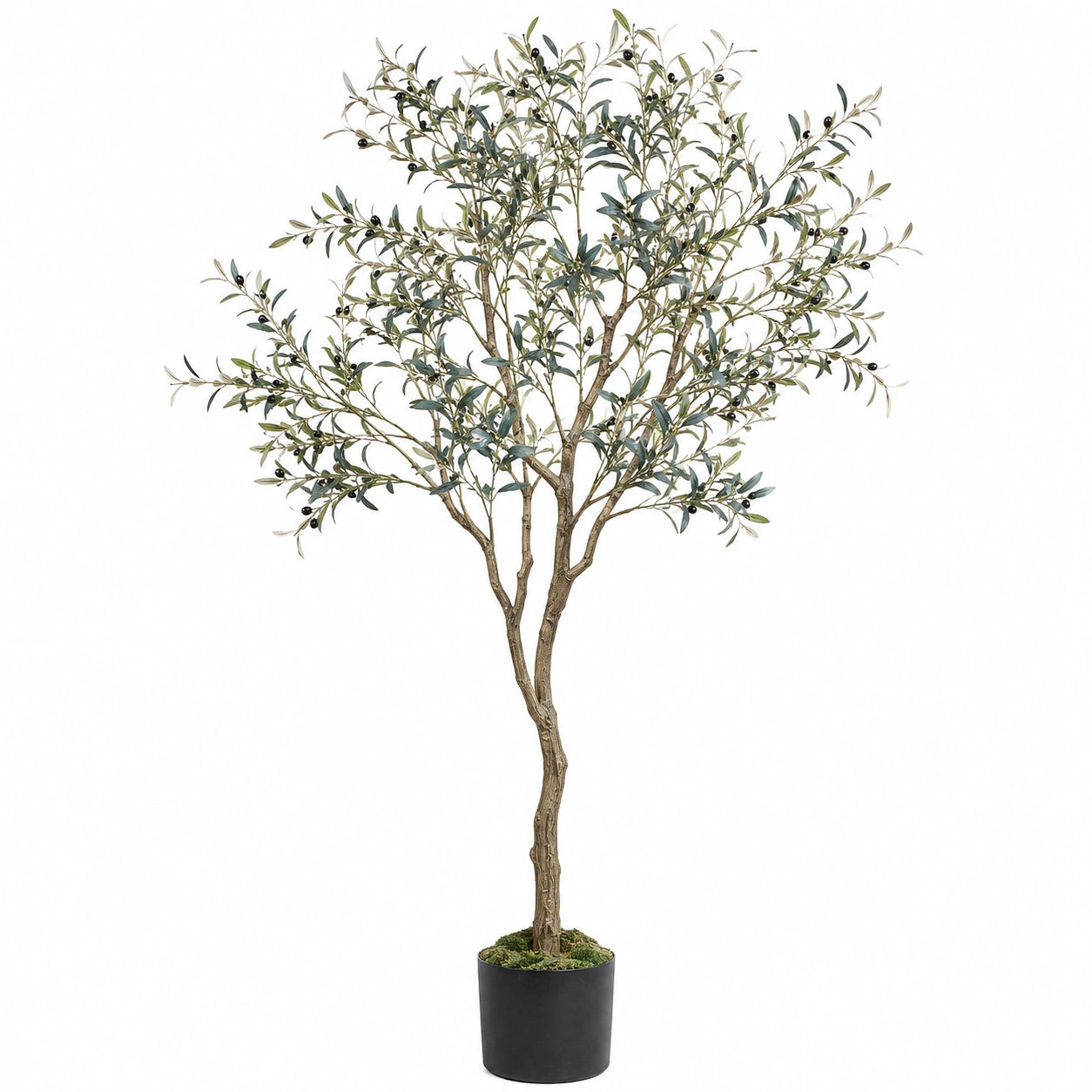 Arbre d'olivier artificiel 180 cm, pot noir