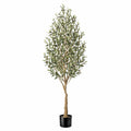 Arbre d'Olivier Artificiel 180 cm avec Pot Noir