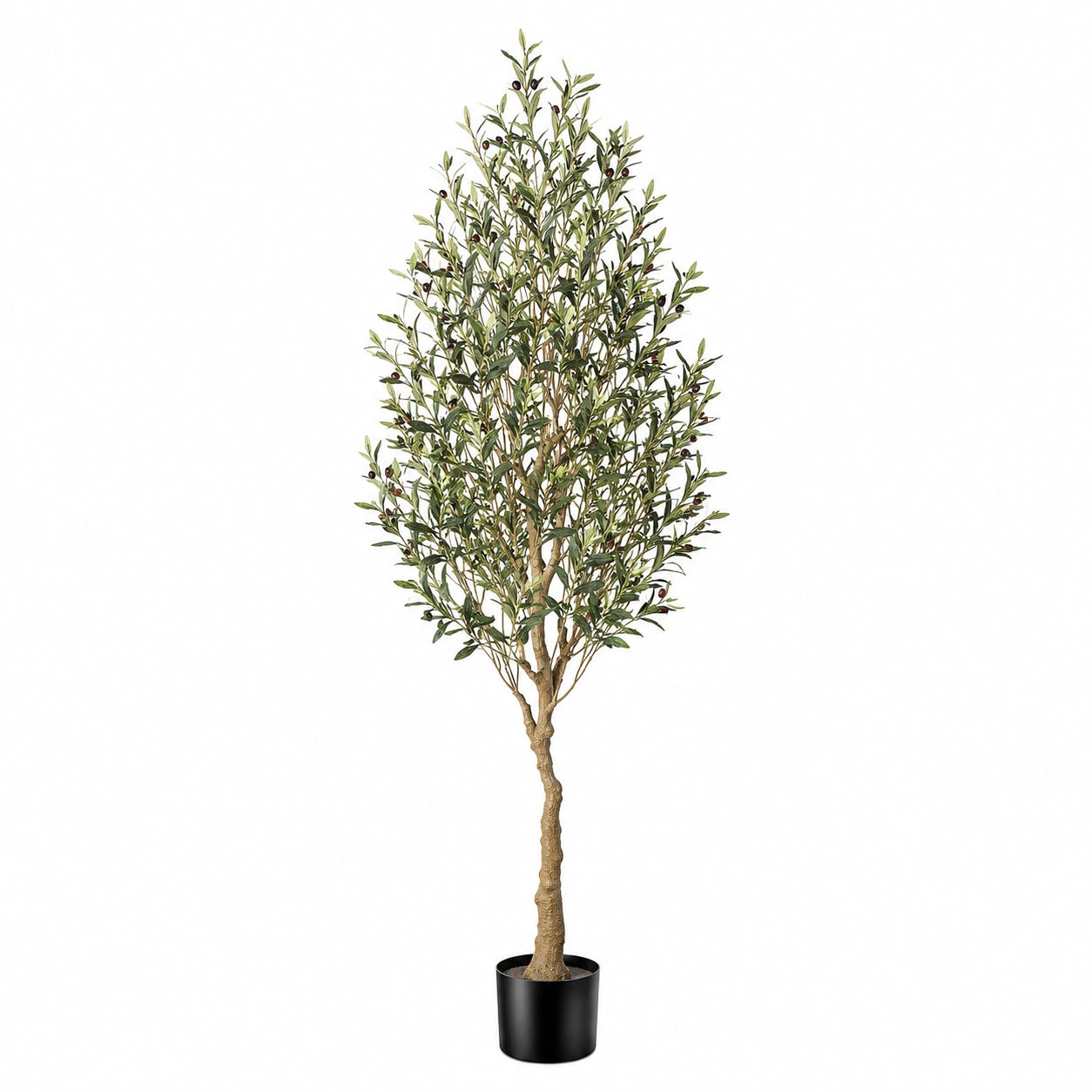 Arbre d'Olivier Artificiel 180 cm avec Pot Noir