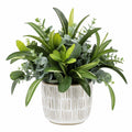 Plante Verte Artificielle en Pot Céramique, 30 cm