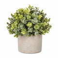 Plante Artificielle Verte en Pot de Ciment