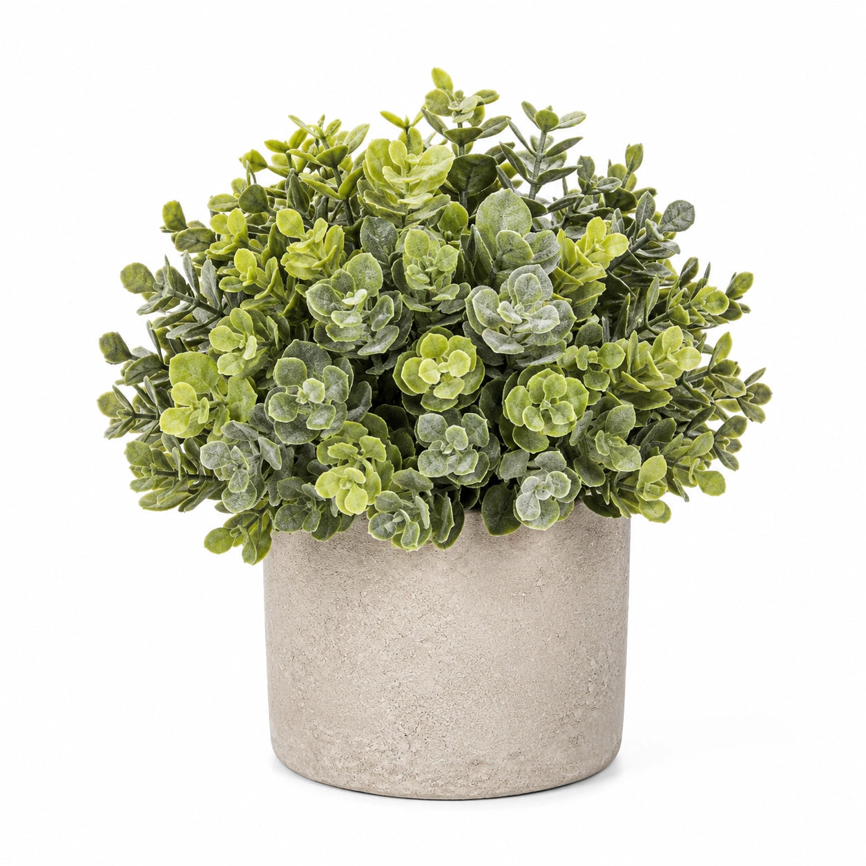 Plante Artificielle Verte en Pot de Ciment