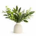 Plante Verte Artificielle Décorative avec Vase Blanc, Hauteur 45 cm