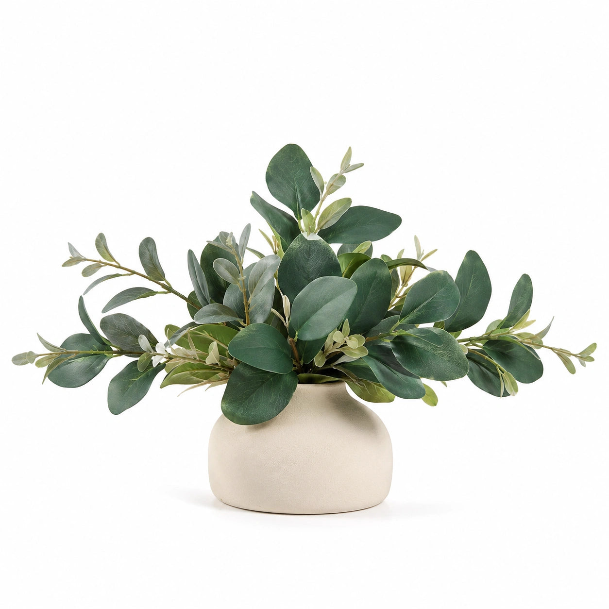 Plante Verte Artificielle avec Pot en Céramique Beige 30cm