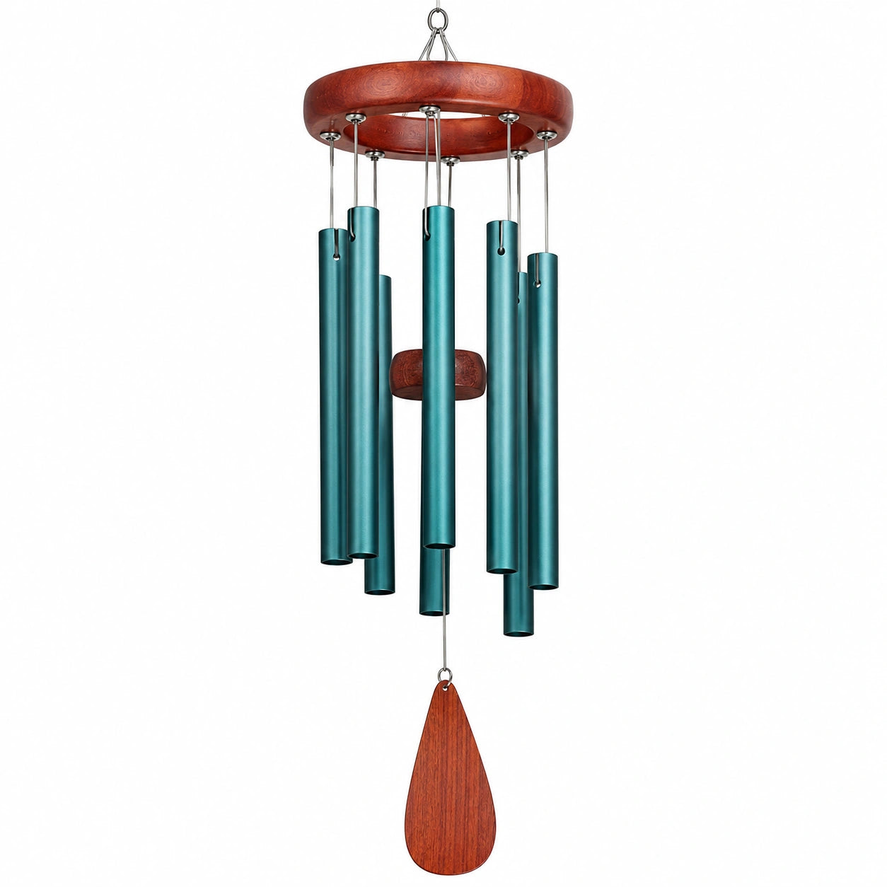 Carillon à vent en métal vert pour intérieur et extérieur