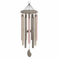 Carillon à vent élégant bicolore rose et argent - Longueur 90 cm