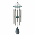 Carillon Éolien Argenté et Vert avec Tubes en Aluminium, 100 cm