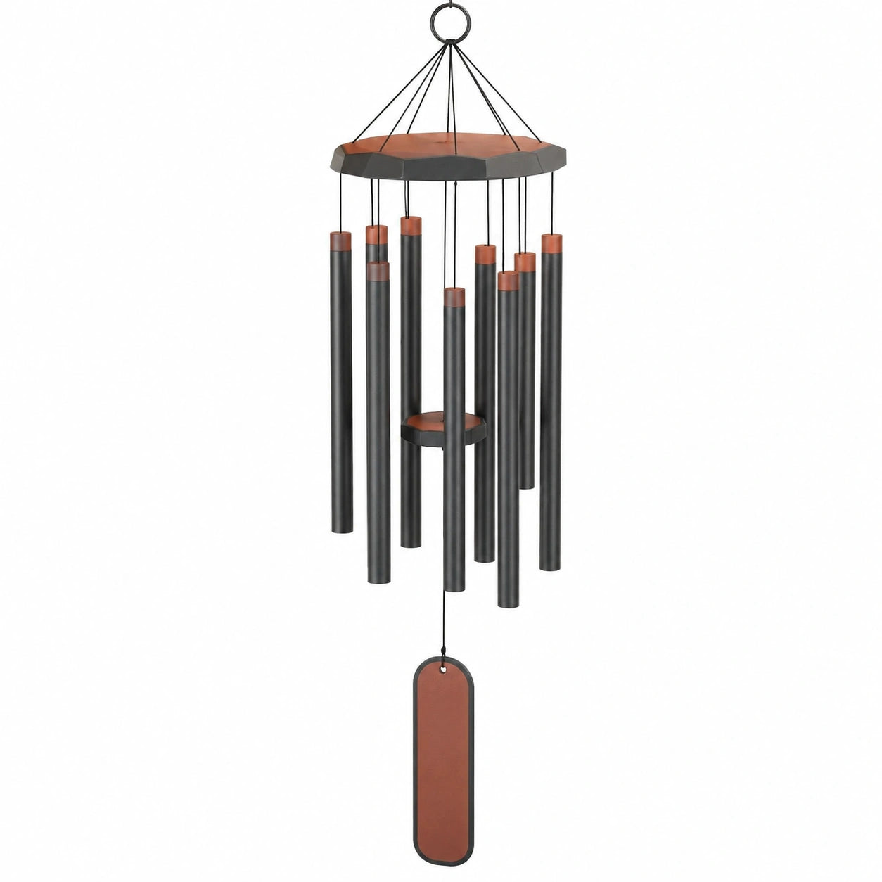 Carillon Éolien en Métal Noir et Cuivre 100 cm