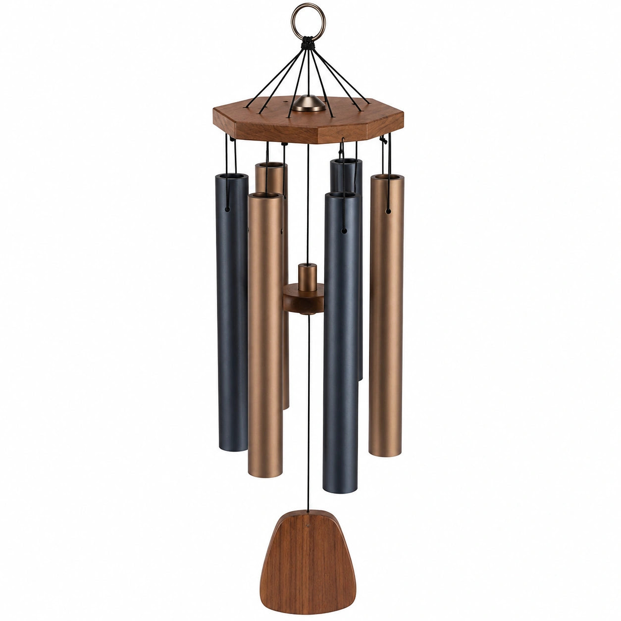 Carillon Éolien en Métal et Bois, Bronze et Noir