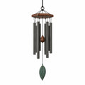 Carillon Éolien Décoratif en Aluminium et Bois, Argenté et Marron, 75 cm