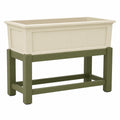 Jardinière surélevée avec support vert et beige