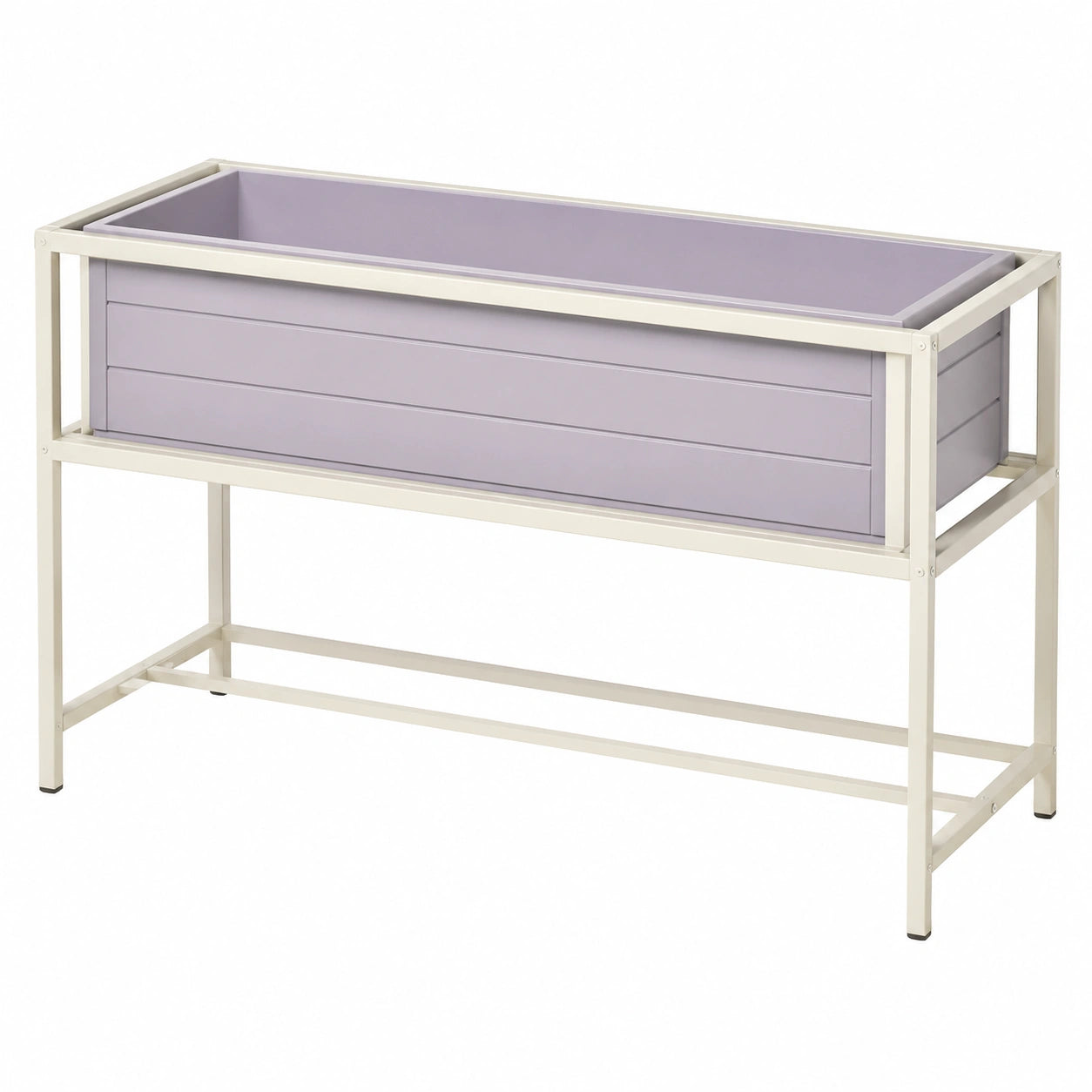 Bac à fleurs surélevé violet et blanc pour intérieur et extérieur