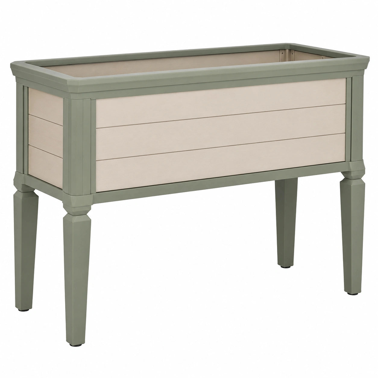Jardinière surélevée extérieure plastique vert/beige 80x40x80 cm