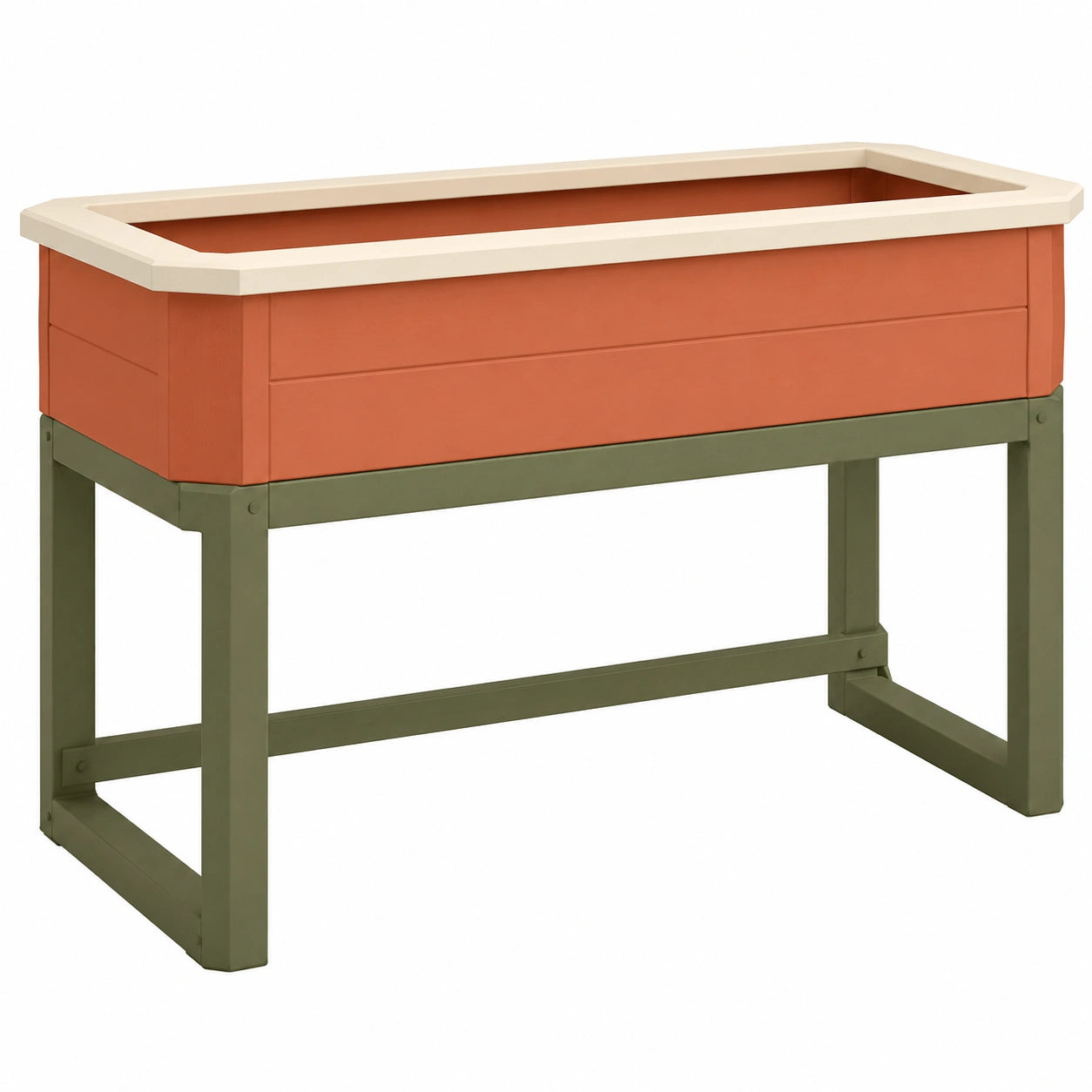 Jardinière surélevée terracotta et vert pour extérieur