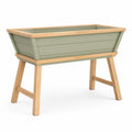 Jardinière surélevée en bois et acier vert, autoportante