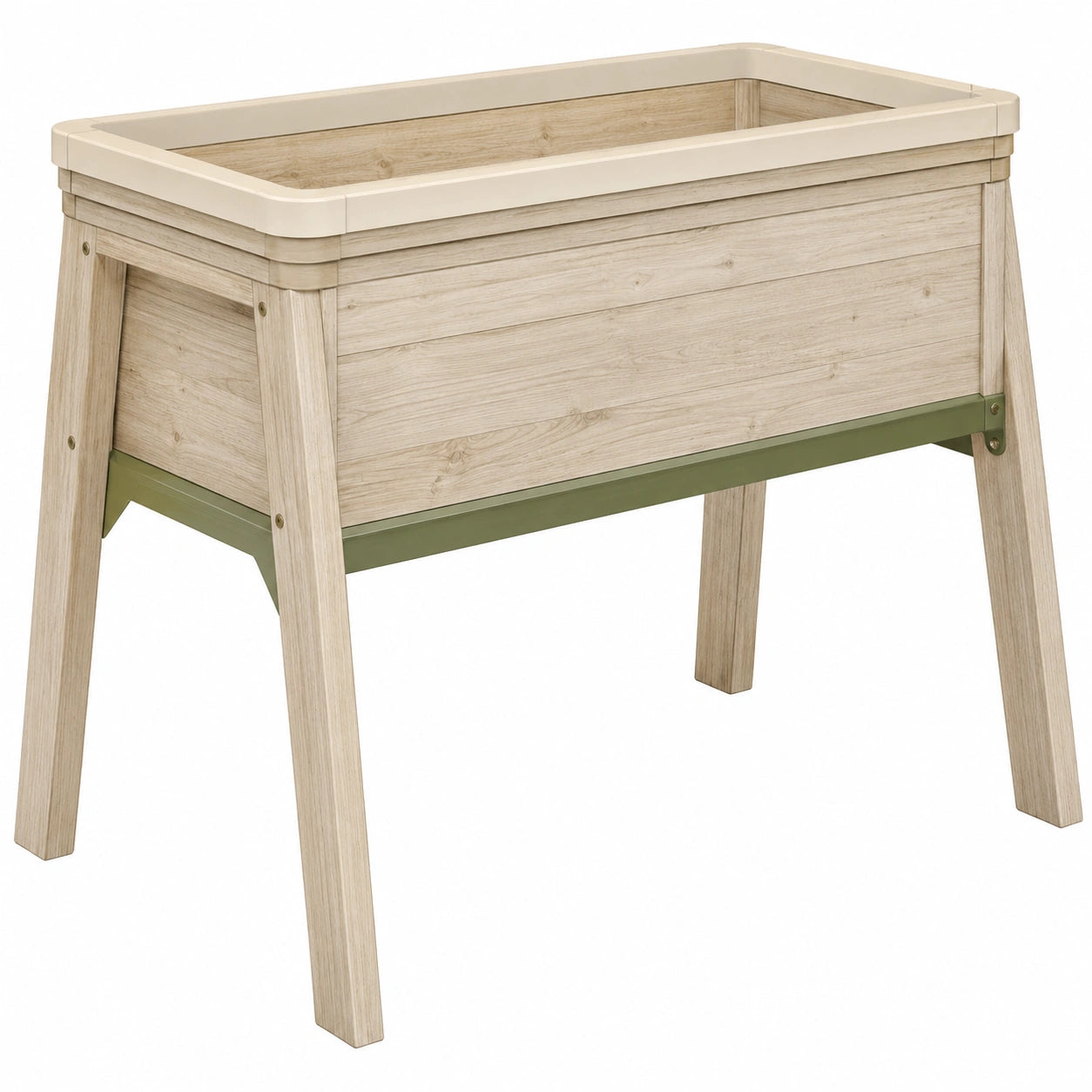 Jardinière Surélevée Rectangulaire Beige et Bois Clair
