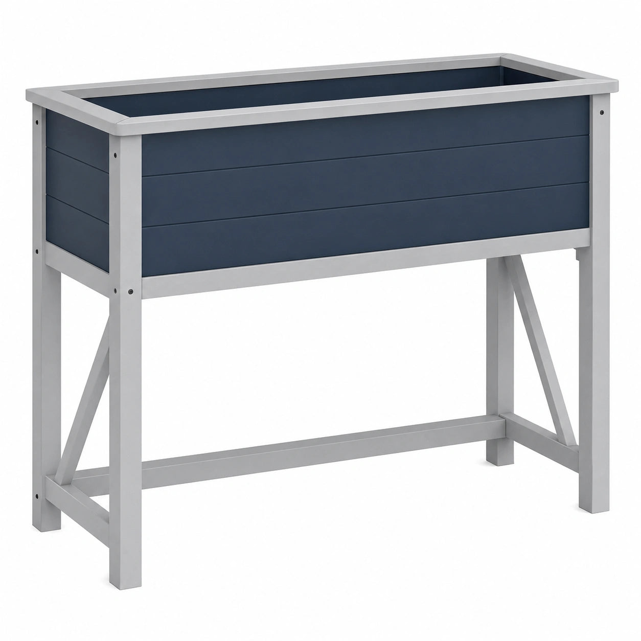 Jardinière Surélevée Bleu Marine et Grise pour Extérieur et Intérieur