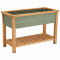 Jardinière surélevée en bois et vert pour jardin
