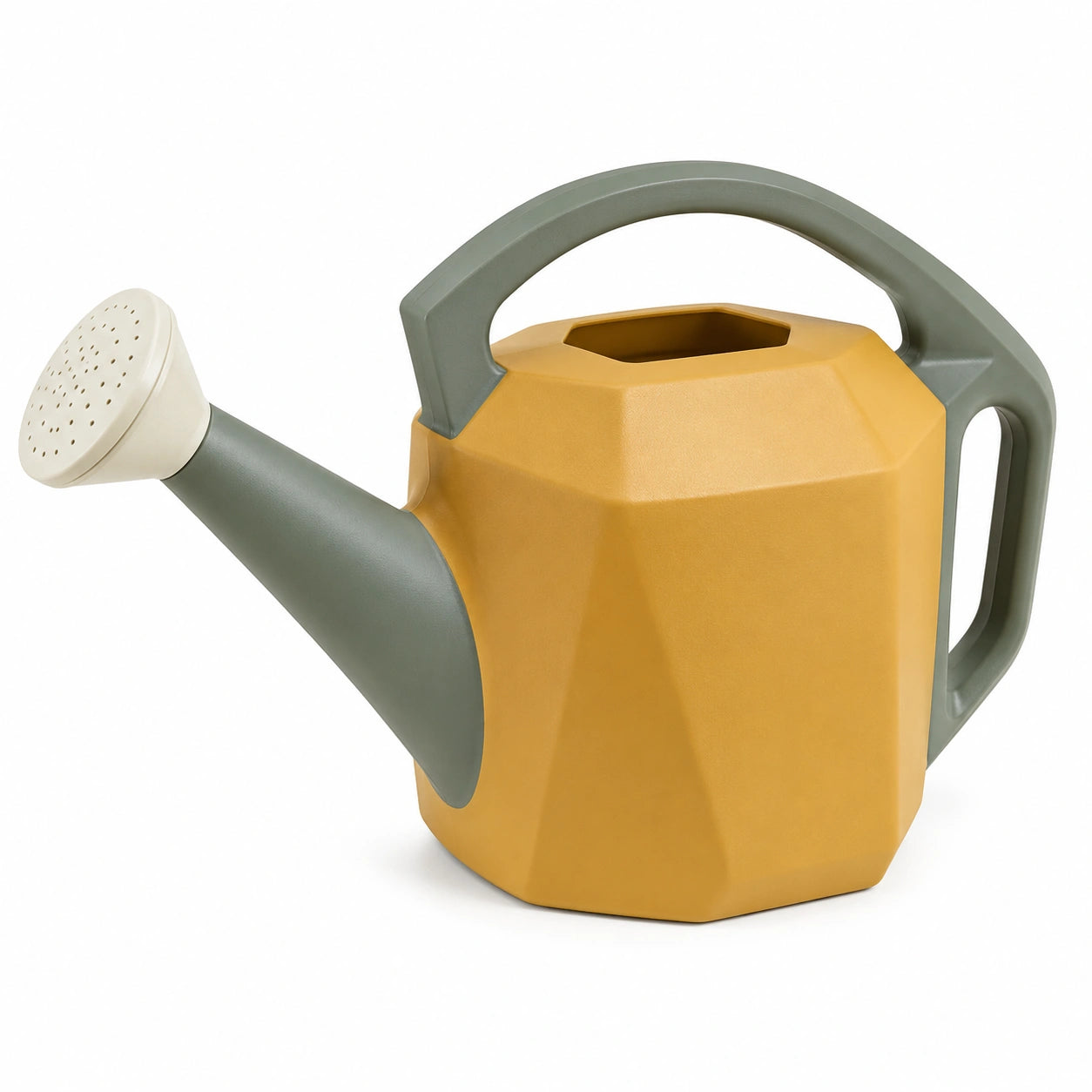 Arrosoir Géométrique 5L Jaune et Vert avec Poignée Ergonomique