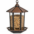 Mangeoire suspendue hexagonale de jardin couleur bronze